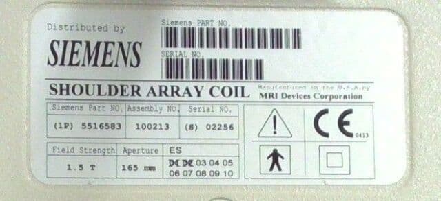 SIEMENS 1.5T MRI Shoulder Coil - Small 165mm Array | P/N: 05516583 / 100213 | Symphony/Avanto Compatible thumbnail 4