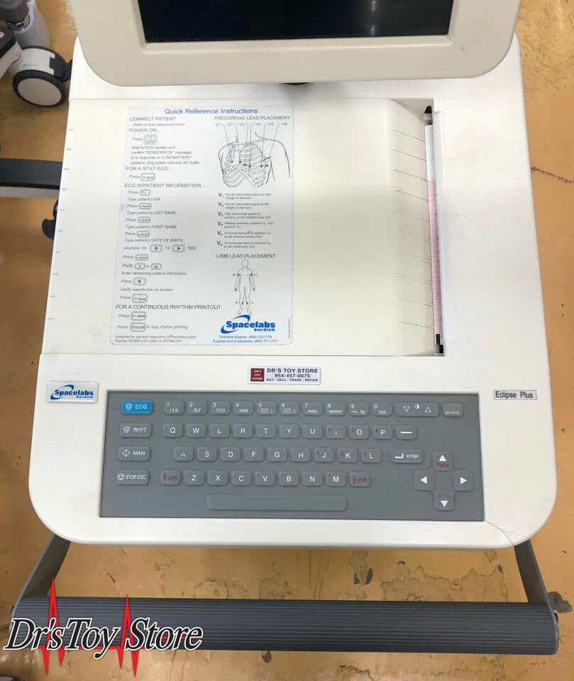 Burdick Spacelabs Eclipse Plus ECG Machine with Cart, Clips and Leads thumbnail 3
