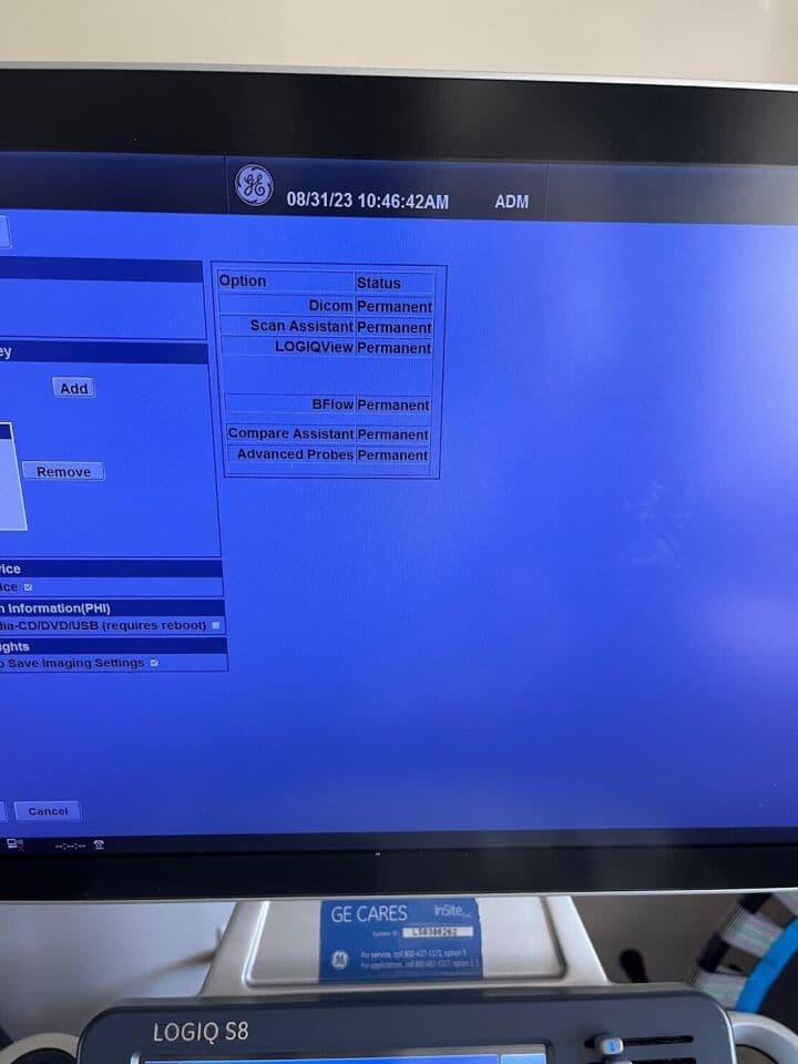 GE Logiq S8 XDclear Ultrasound System for Clinical Imaging thumbnail 2