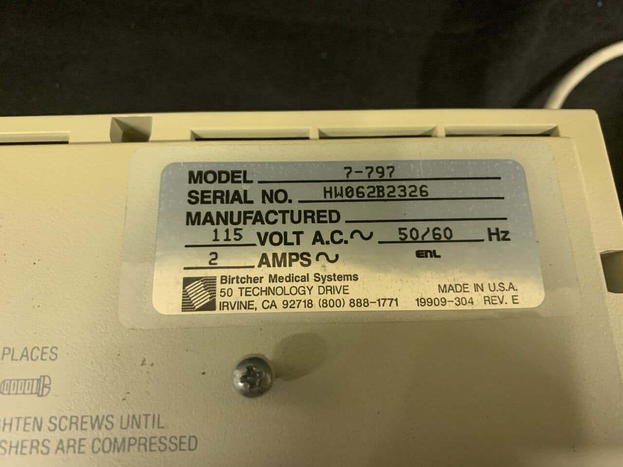 BioMed Certified Birtcher 7-797 Hyfrecator Plus Electrosurgical Unit thumbnail 3