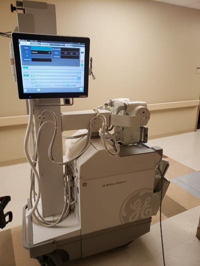 GE AMX 4 Plus | Konica Minolta AeroDR Upgrade | Portable X-Ray Machine | 12.5kW High Frequency Mobile DR | Retrofitted Digital Imaging System