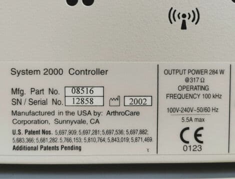 Arthroscopic Surgery Electrosurgical Unit — ArthroCare System 2000 thumbnail 8