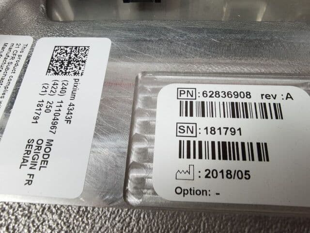 Siemens Pixium 4343F V4 | Trixell DR Panel | P/N 62836908 | P/N 11104967 | 17x17 Rad/Fluoro Room Detector | Siemens Axiom/Luminos Parts thumbnail 2