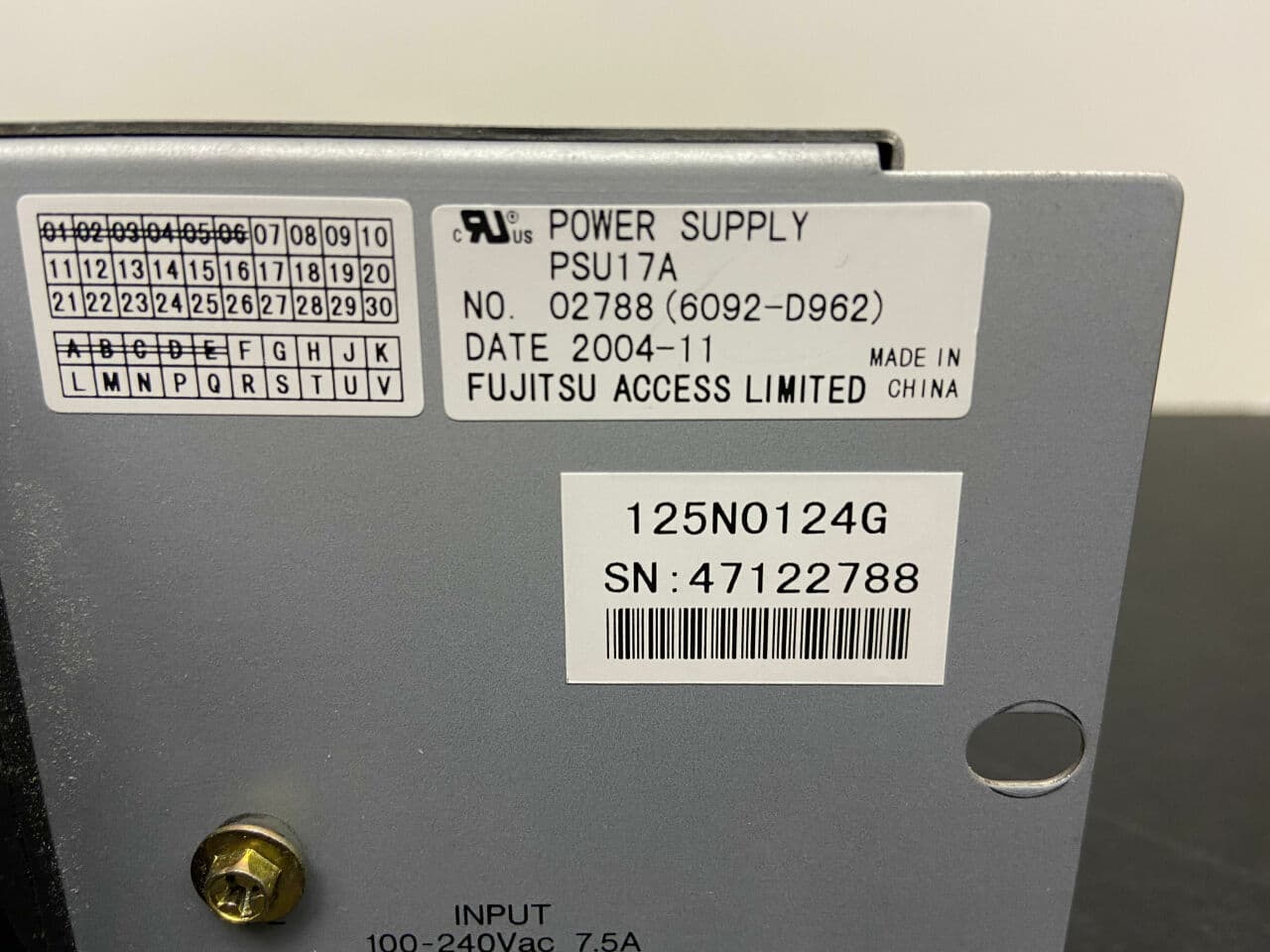 Fuji 125N0124 (PSU17A) Power Supply for XG5000, Clearview, and Profect CR Systems thumbnail 2