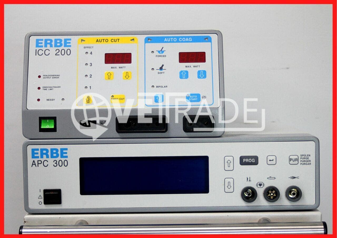 ERBE ERBOTOM ICC 200 Electrosurgical Unit with APC 300 Argon Plasma Coagulator