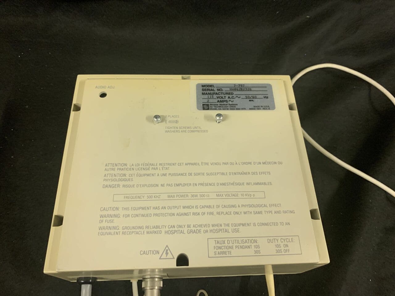 BioMed Certified Birtcher 7-797 Hyfrecator Plus Electrosurgical Unit thumbnail 2