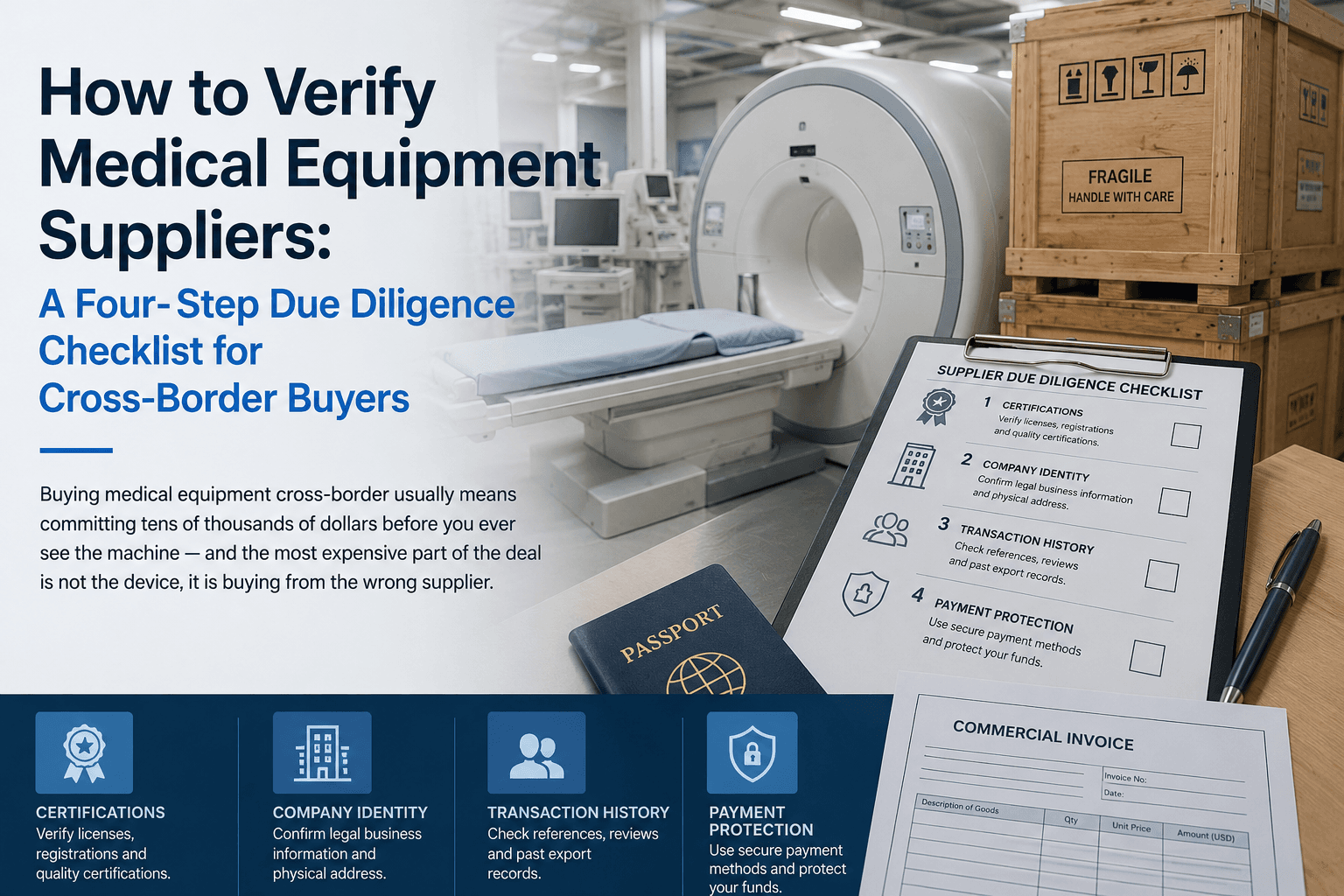 How to Verify Medical Equipment Suppliers: A Four-Step Due Diligence Checklist for Cross-Border Buyers