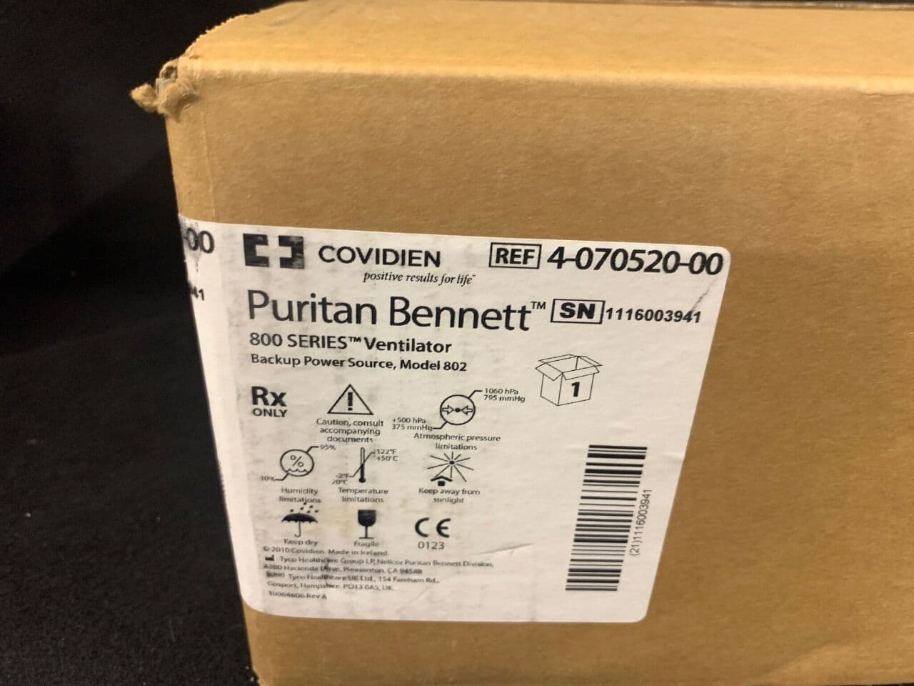 Puritan Bennett 802 Backup Power Source for 840 Ventilator System