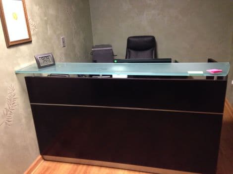 Unknown Wood Model Reception Desk for Patient Check-In
