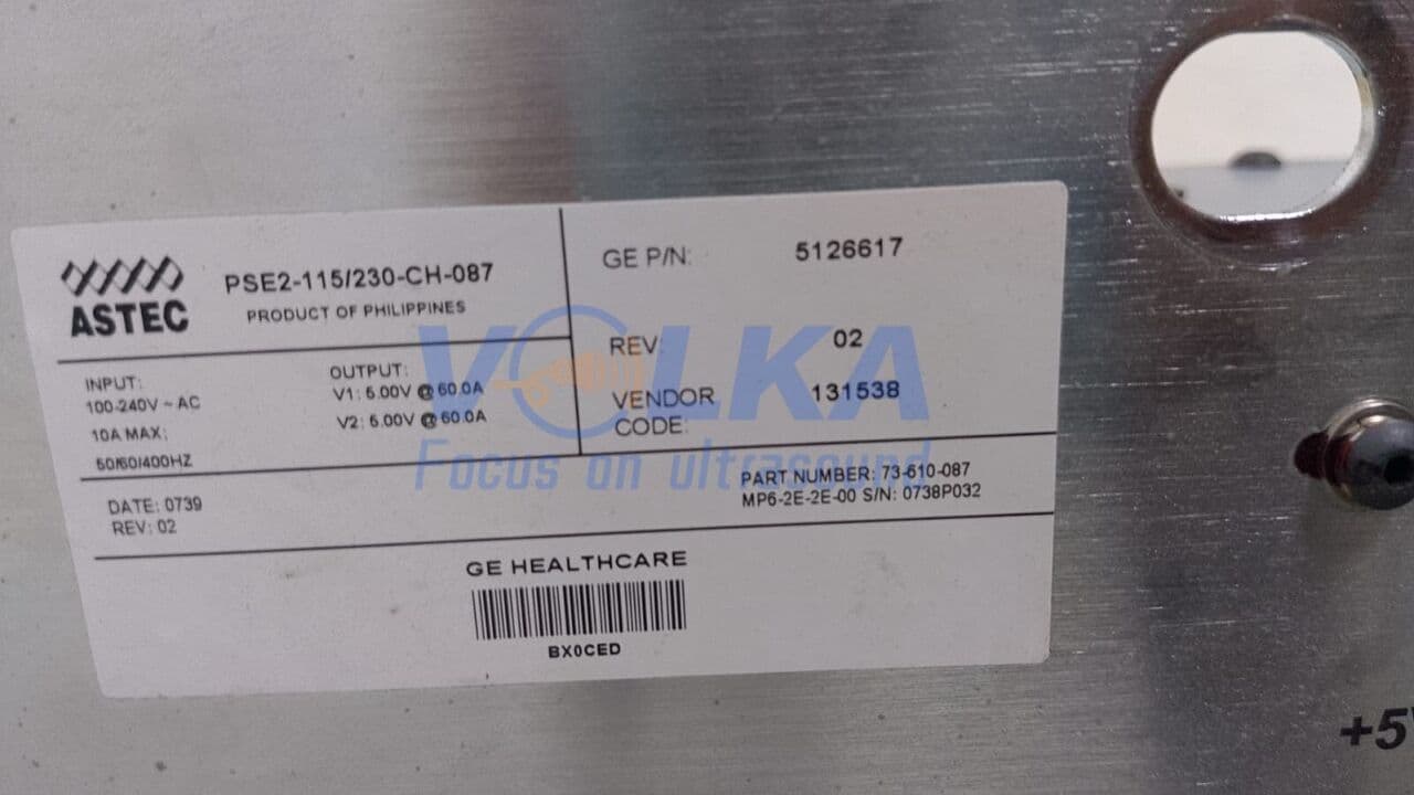 GE BrightSpeed Excel LightSpeed 16 Astec Analog Power Supply