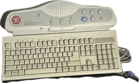 For Sale GE DLS SCIM Scan Control Intercom Module with PS2 Keyboard PET/CT Parts P/N 2336374-2 ~ P7800SK ~ 9375-00492-003/A