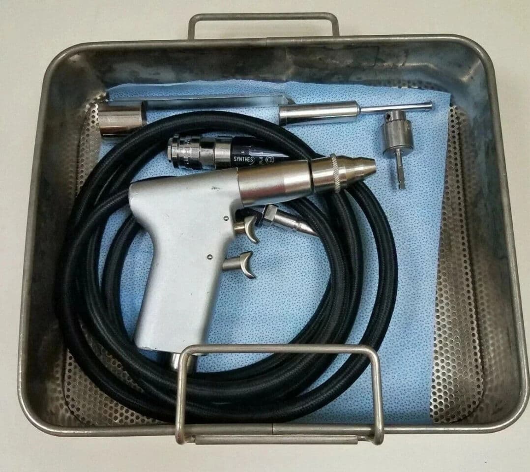 For Sale SWISSRAY 511.11 Pneumatic Surgical Air Drill Dual Trigger Set of 5PC